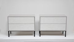 Modern 2-Drawer Glass Mosaic Nightstands With Metal base by Ercole Home