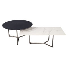 Modern 2 PC Porcelain Cocktail Table Set