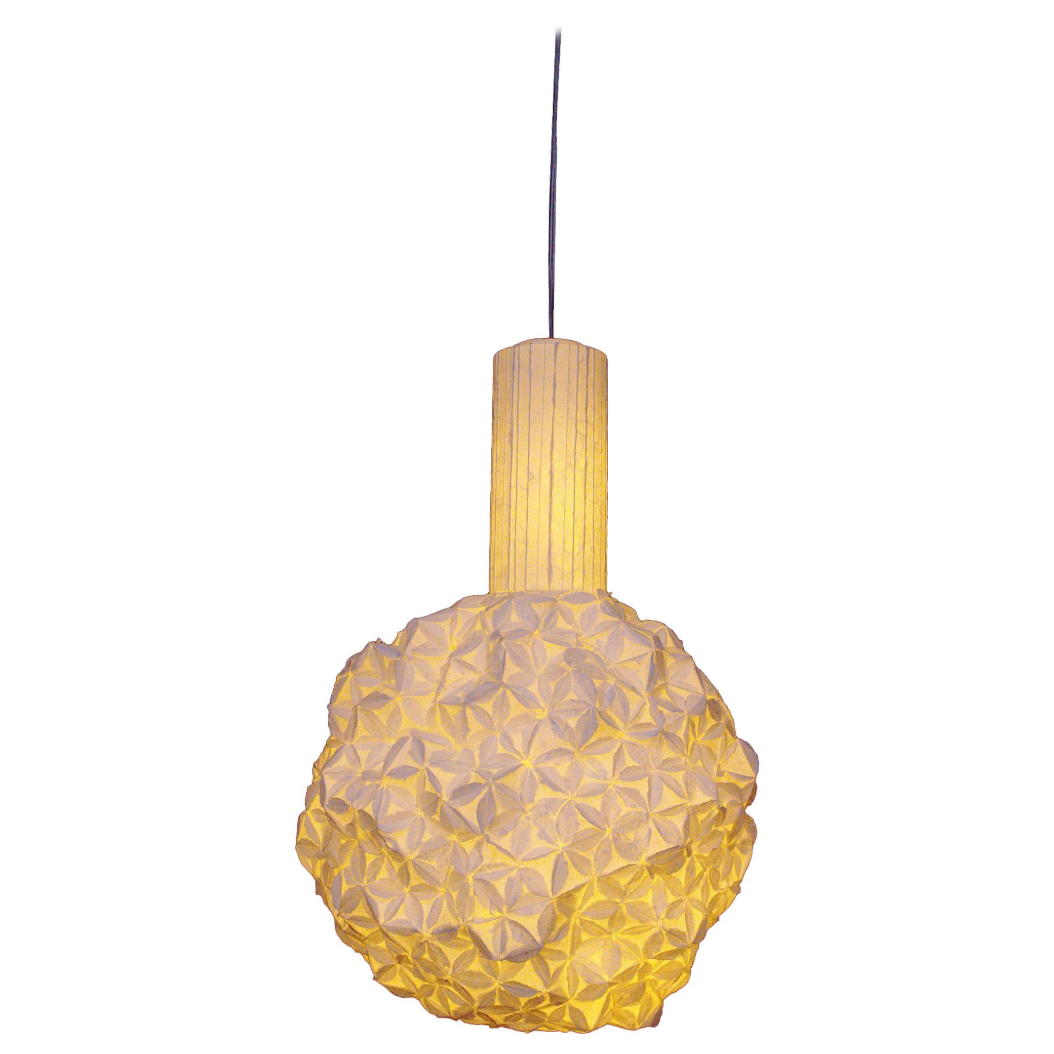 Modern 2 Piece One Of A Kind Handmade Japanese Washi Paper Led Pendant Lamp