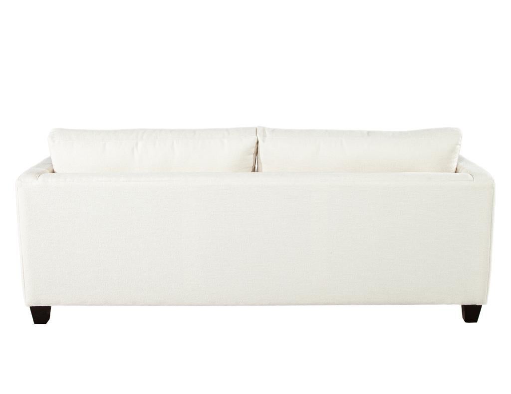 Modernes 2-Sitzer-Sofa aus cremefarbenem, strukturiertem Stoff im Angebot 5