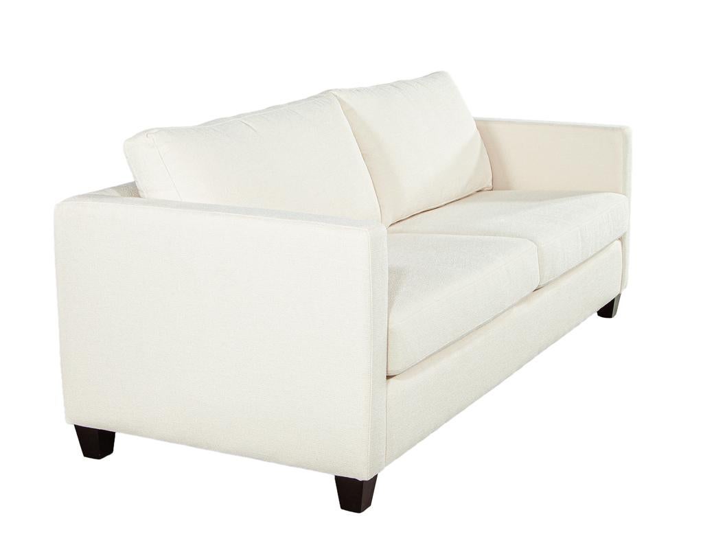 Modernes 2-Sitzer-Sofa aus cremefarbenem, strukturiertem Stoff im Angebot 6