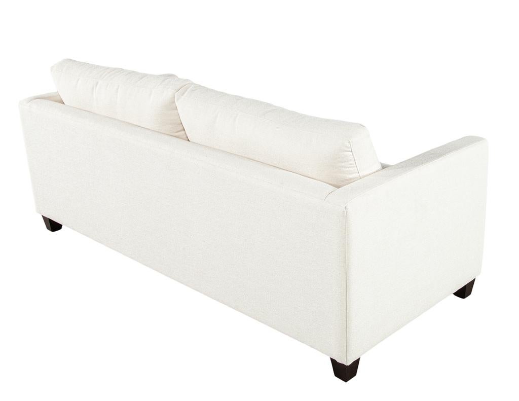 Modernes 2-Sitzer-Sofa aus cremefarbenem, strukturiertem Stoff im Angebot 7