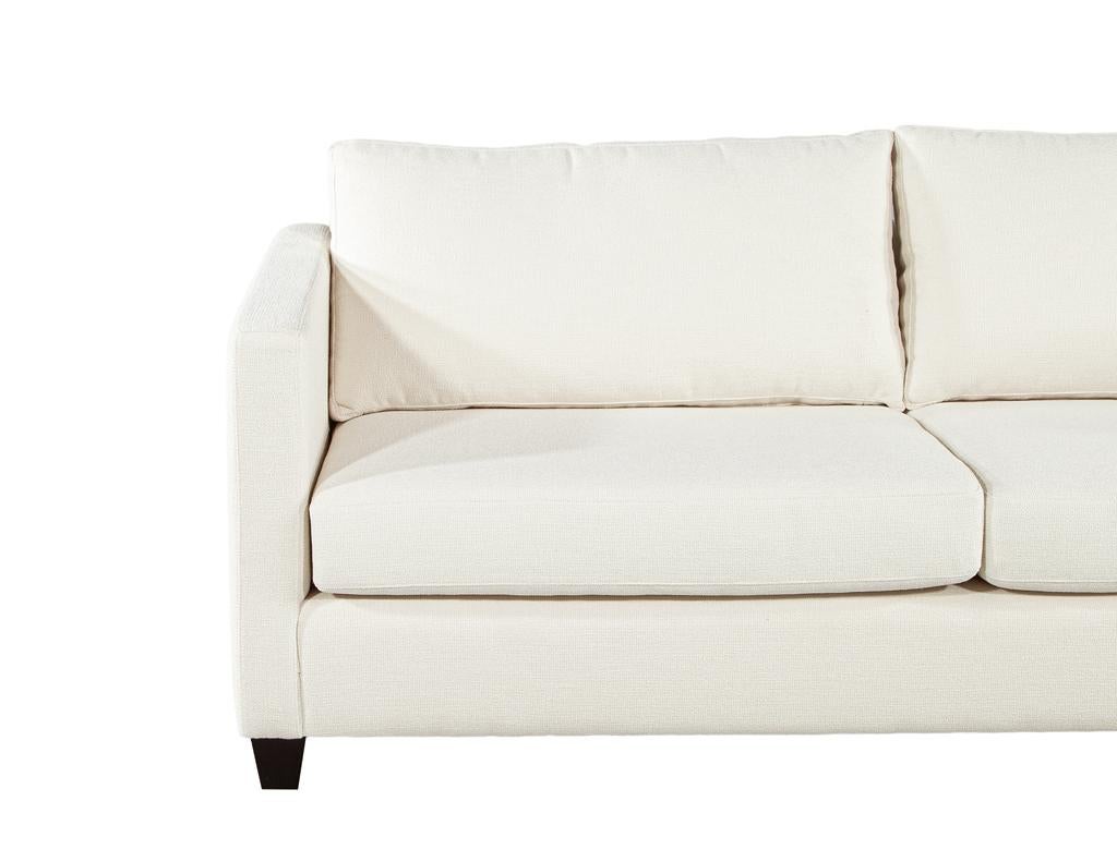 Modernes 2-Sitzer-Sofa aus cremefarbenem, strukturiertem Stoff im Angebot 9