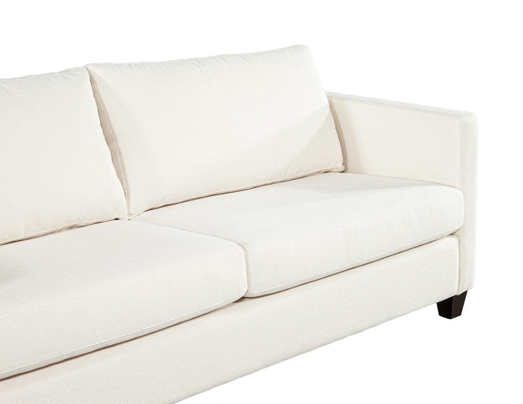 Modernes 2-Sitzer-Sofa aus cremefarbenem, strukturiertem Stoff im Angebot 2
