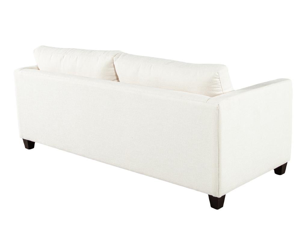 Modernes 2-Sitzer-Sofa aus cremefarbenem, strukturiertem Stoff im Angebot 4