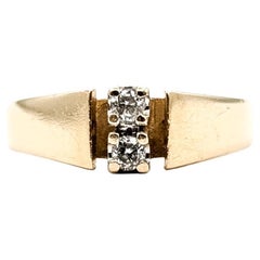 Modern 2-Stone Diamond Ring in 14k Yellow Gold
