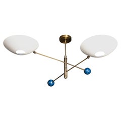 Modern 2-Tier Catalonia Fixture in Enamel and Brass by Blueprint Lighting, NYC