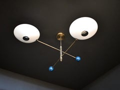 Modern 2-Tier Catalonia Fixture in Enamel and Brass by Blueprint Lighting, NYC