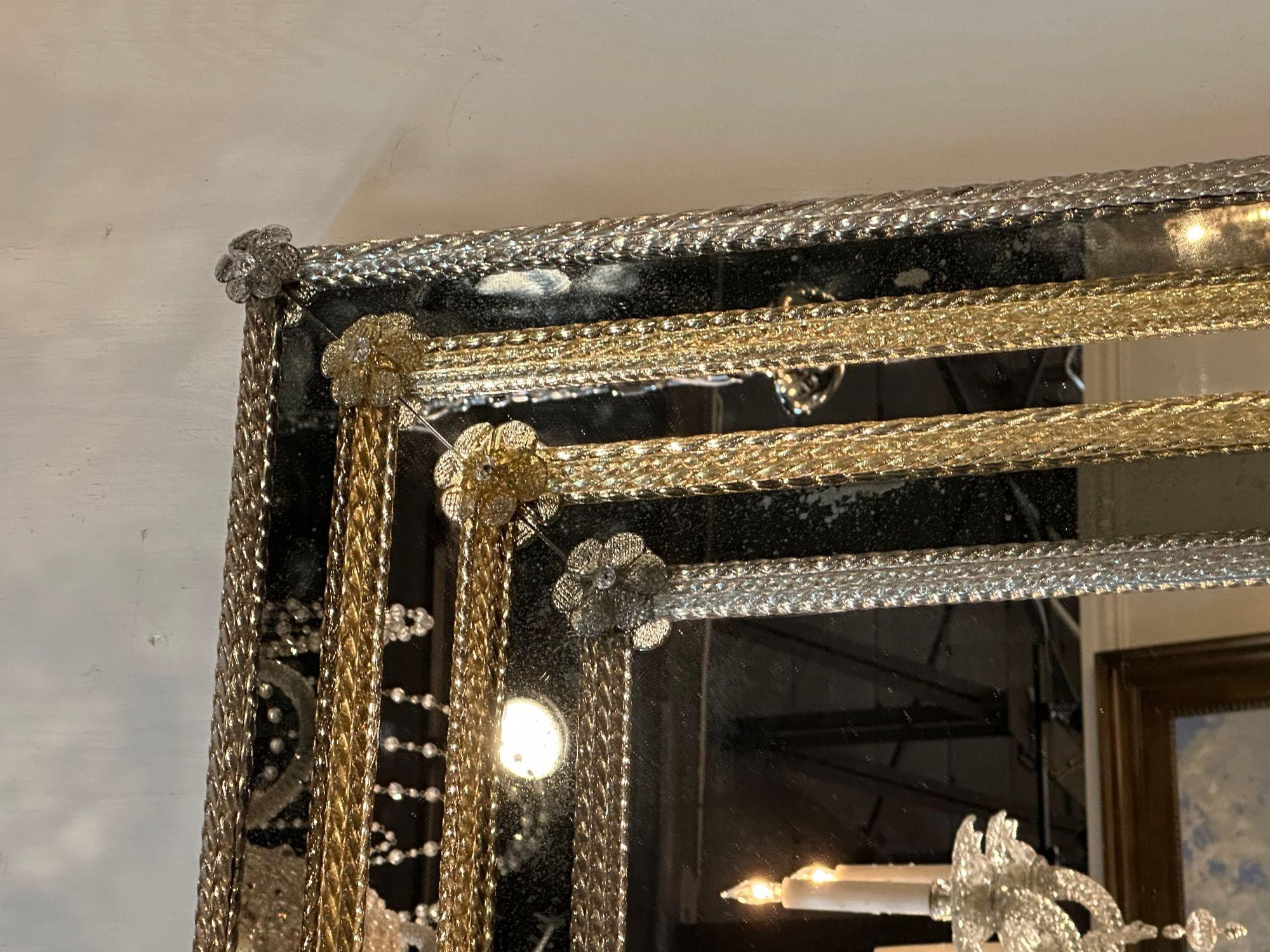 Modern 2 Tone Murano Glass Mirrors In Good Condition For Sale In Dallas, TX