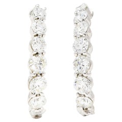 Modern 2.00 Carats Diamond 18 Karat White Gold Half Hoop Earrings