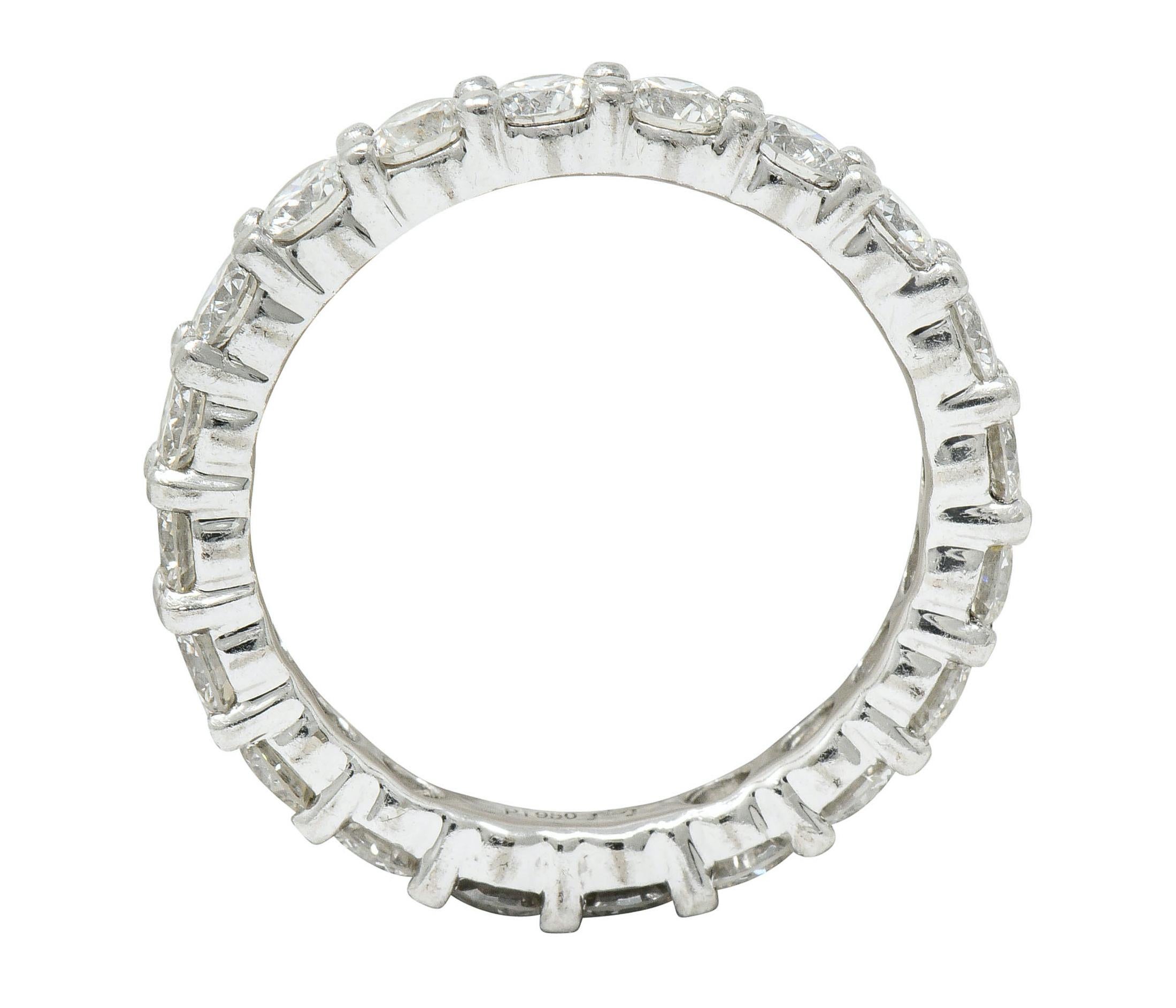Modern 2.00 Carat Diamond Platinum Eternity Band Ring In Excellent Condition In Philadelphia, PA