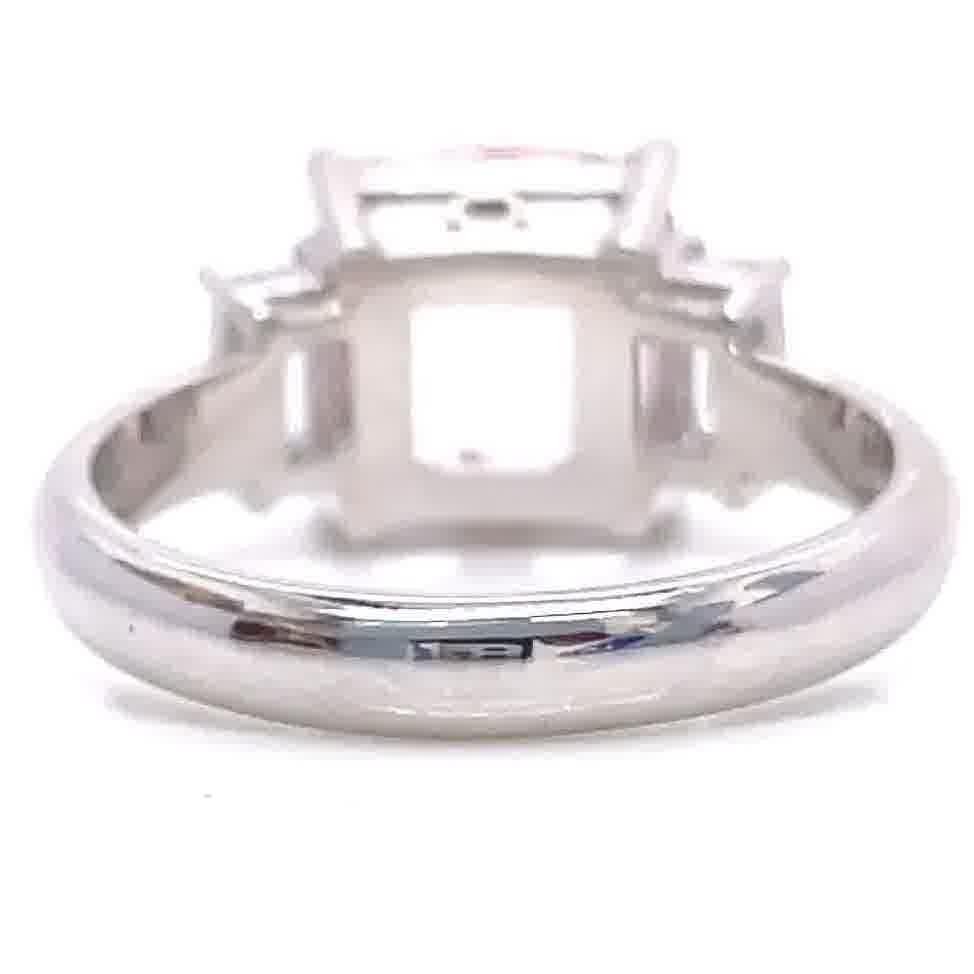 Cushion Cut Modern 2.06 Carat Morganite Diamond Platinum Ring