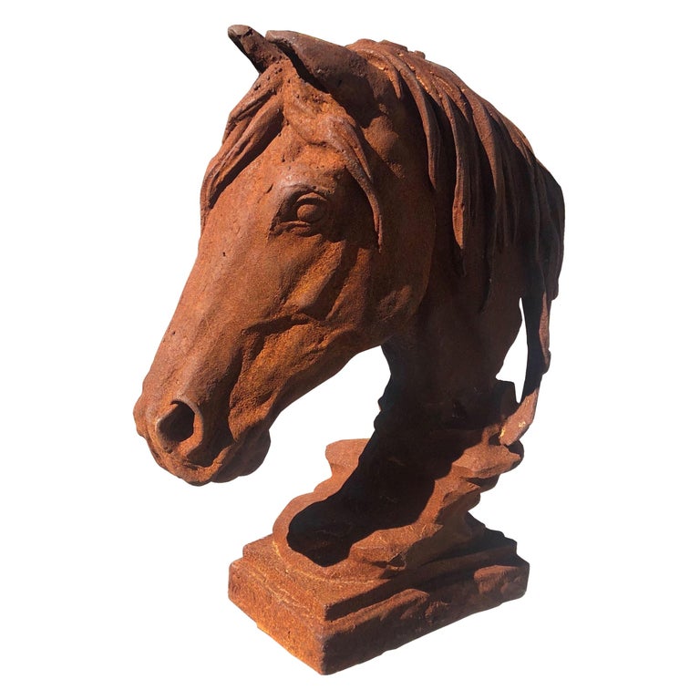 Modern 20th Century Cast Iron Horse Head Sculpture For Sale at 1stDibs |  iron horse sculpture, cast iron sculpture, cast iron horse heads