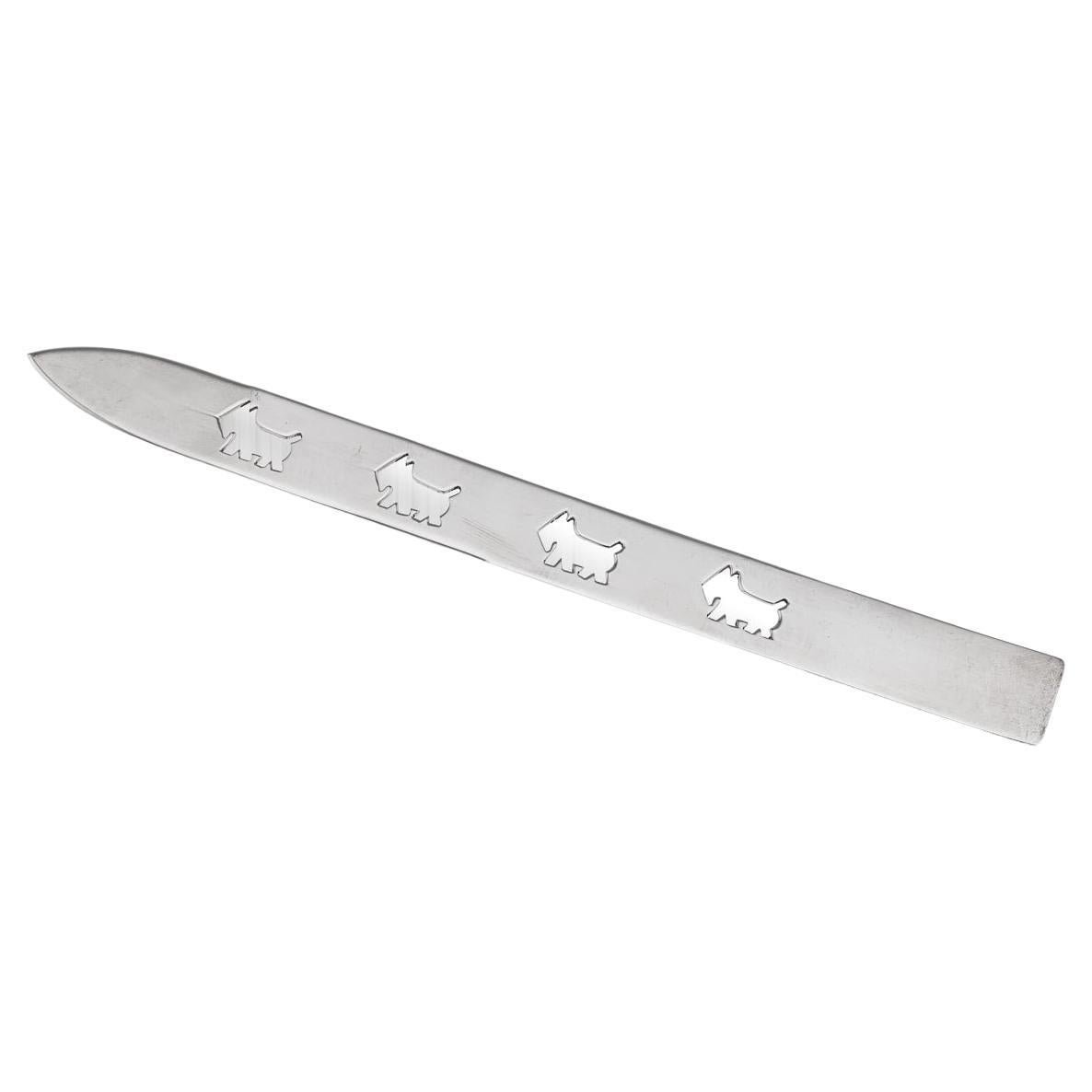 Coupe-papier français moderne du 20ème siècle en argent massif par Cartier
