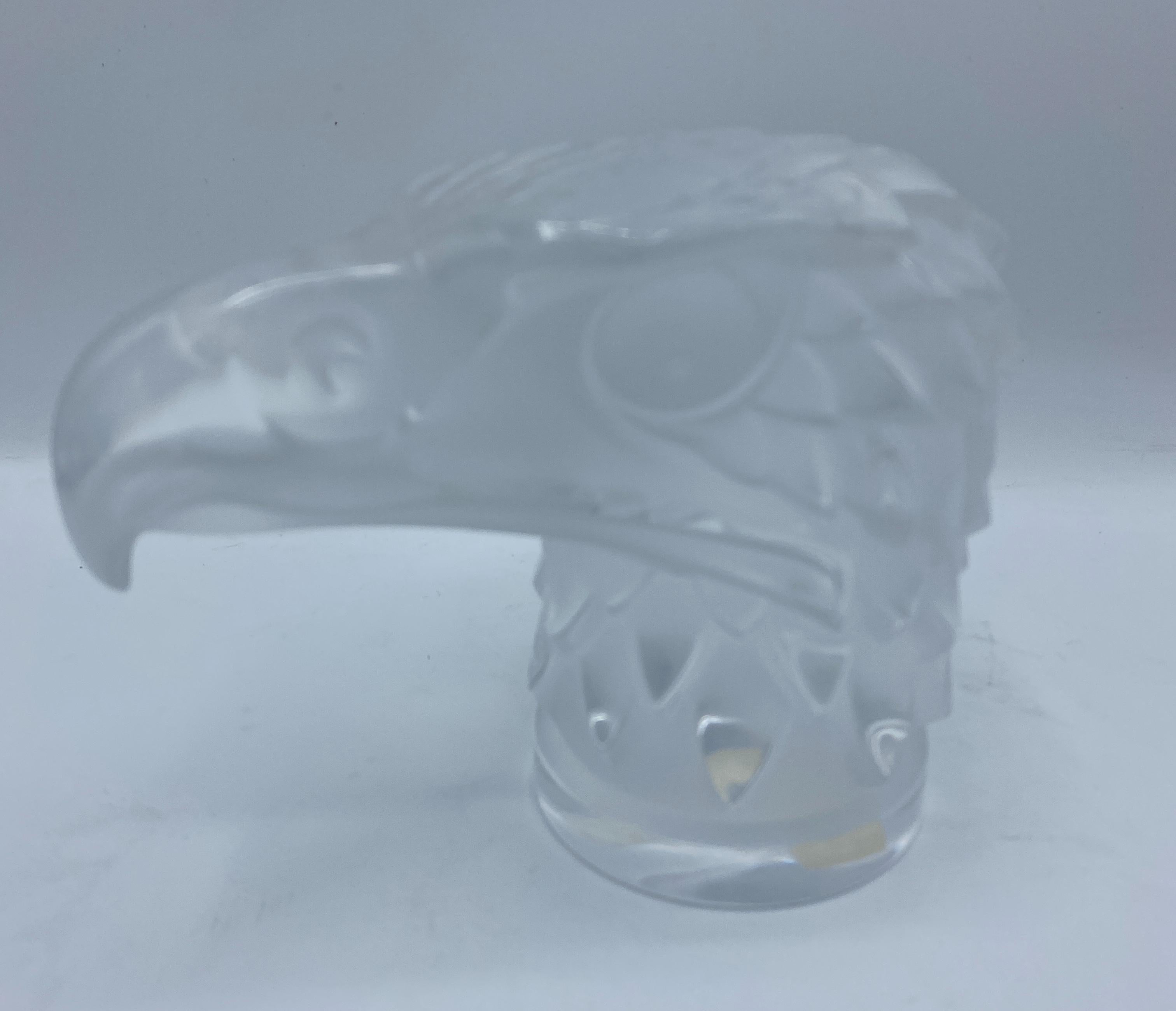 Small 20th Century French Lalique Crystal Eagle Head In Good Condition In Middleburg, VA