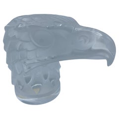 Small 20th Century French Lalique Crystal Eagle Head