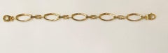 Classic Stamped Italian 14-Karat Horse Bit Chain Link Bracelet with Claw Clasp