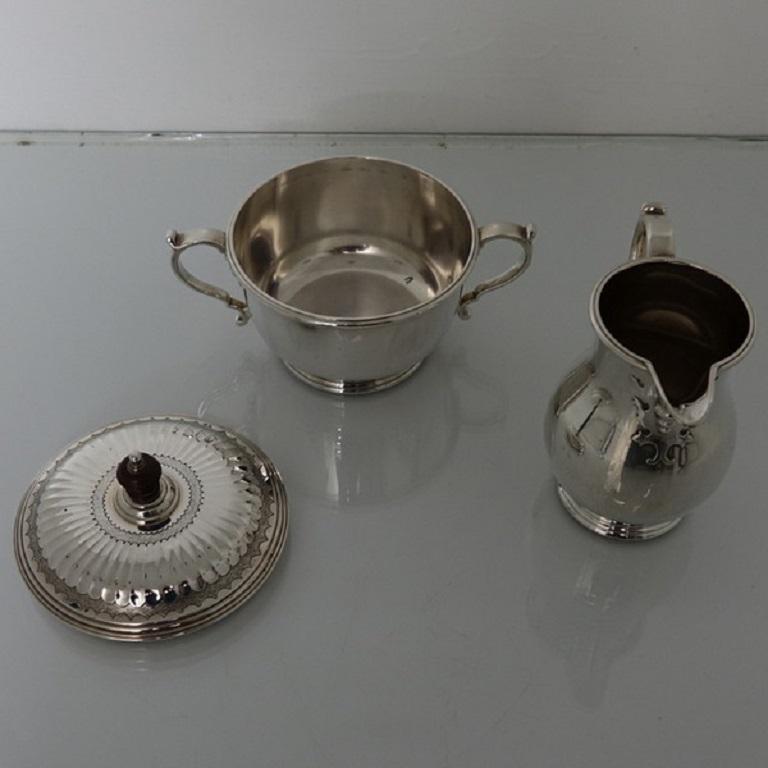 Modern 20th Century Sterling Silver Tea & Coffee Set London 1968 Richard Comyns For Sale 5
