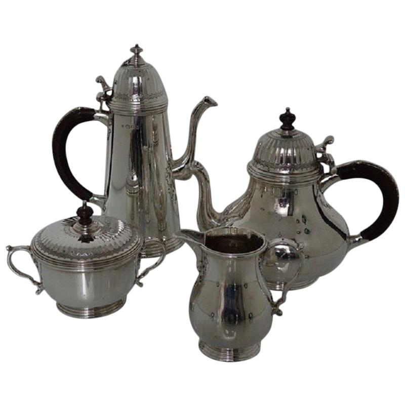 Modern 20th Century Sterling Silver Tea & Coffee Set London 1968 Richard Comyns For Sale