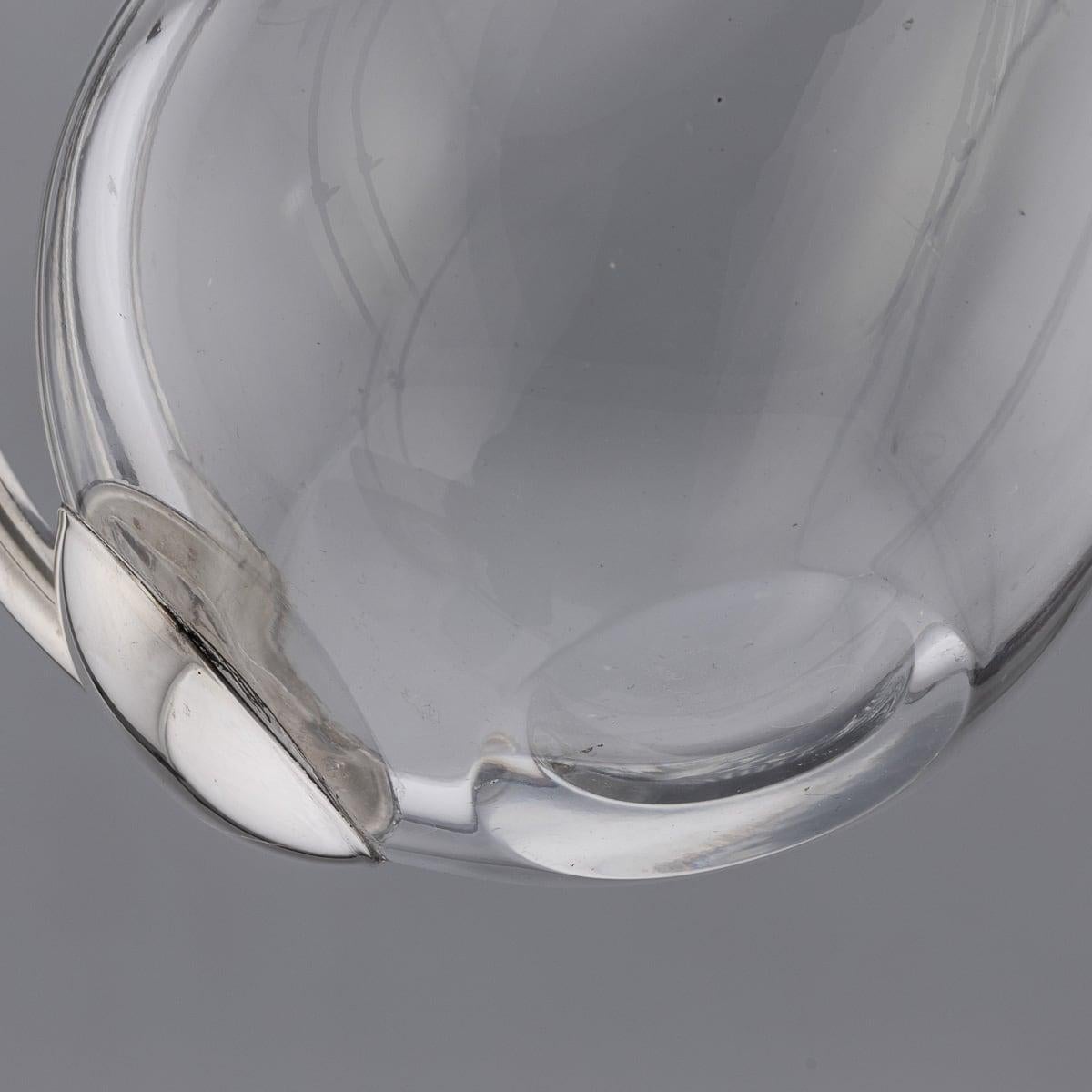 Modern 21st Century British Solid Silver Mounted Glass Wine Jug, Asprey c.2004 For Sale 6