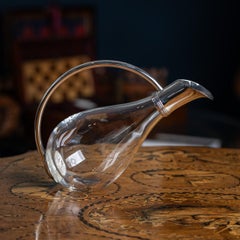 Modern 21st Century British Solid Silver Mounted Glass Wine Jug, Asprey c.2004