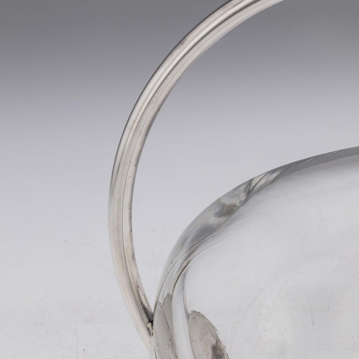 Modern 21st Century British Solid Silver Mounted Glass Wine Jug, Asprey c.2004 For Sale 3