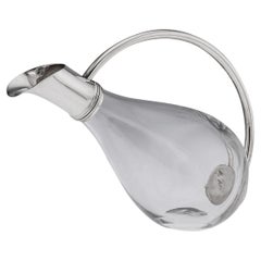 Jarra de vino de cristal montada en plata maciza británica moderna del siglo XXI, Asprey c.2004