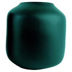 Modern 21st Century "Emerald Green Low Tara" Resin Vase from Mexico