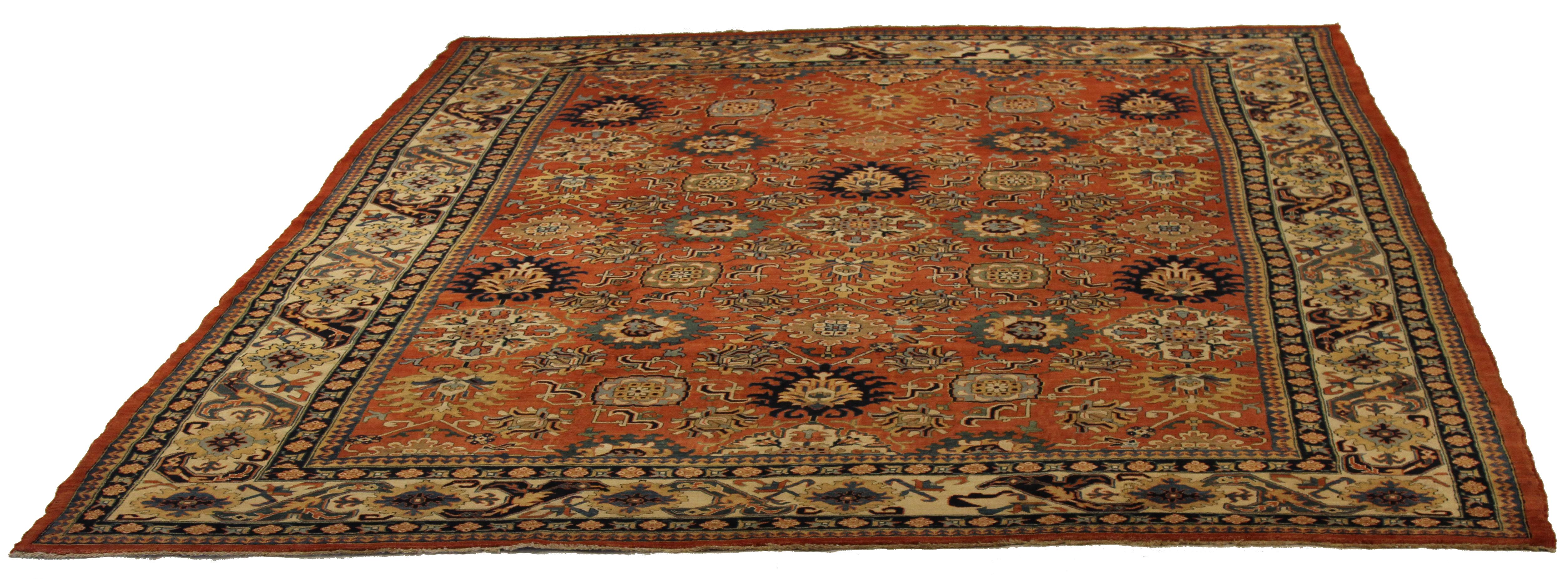 Modern 21st century hand-woven Persian area rug made from fine wool and all-natural vegetable dyes that are safe for people and pets. This beautiful piece features a rich field of floral details in various colors which is the traditional weaving