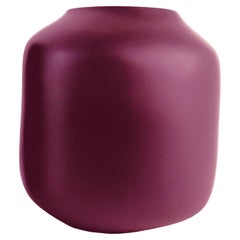 Modern 21st Century "Magenta Purple Low Tara" Resin Vase from Mexico