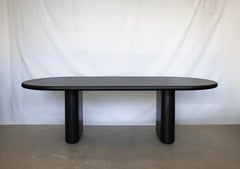 Modern, 21st Century, Oak, Wood, Ellipse, Black, Lacquered, Moon Dining Table