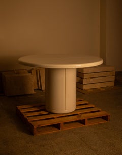 Modern, 21st Century, Oak, Wood, Round, Lacquered, Moon Dining Table