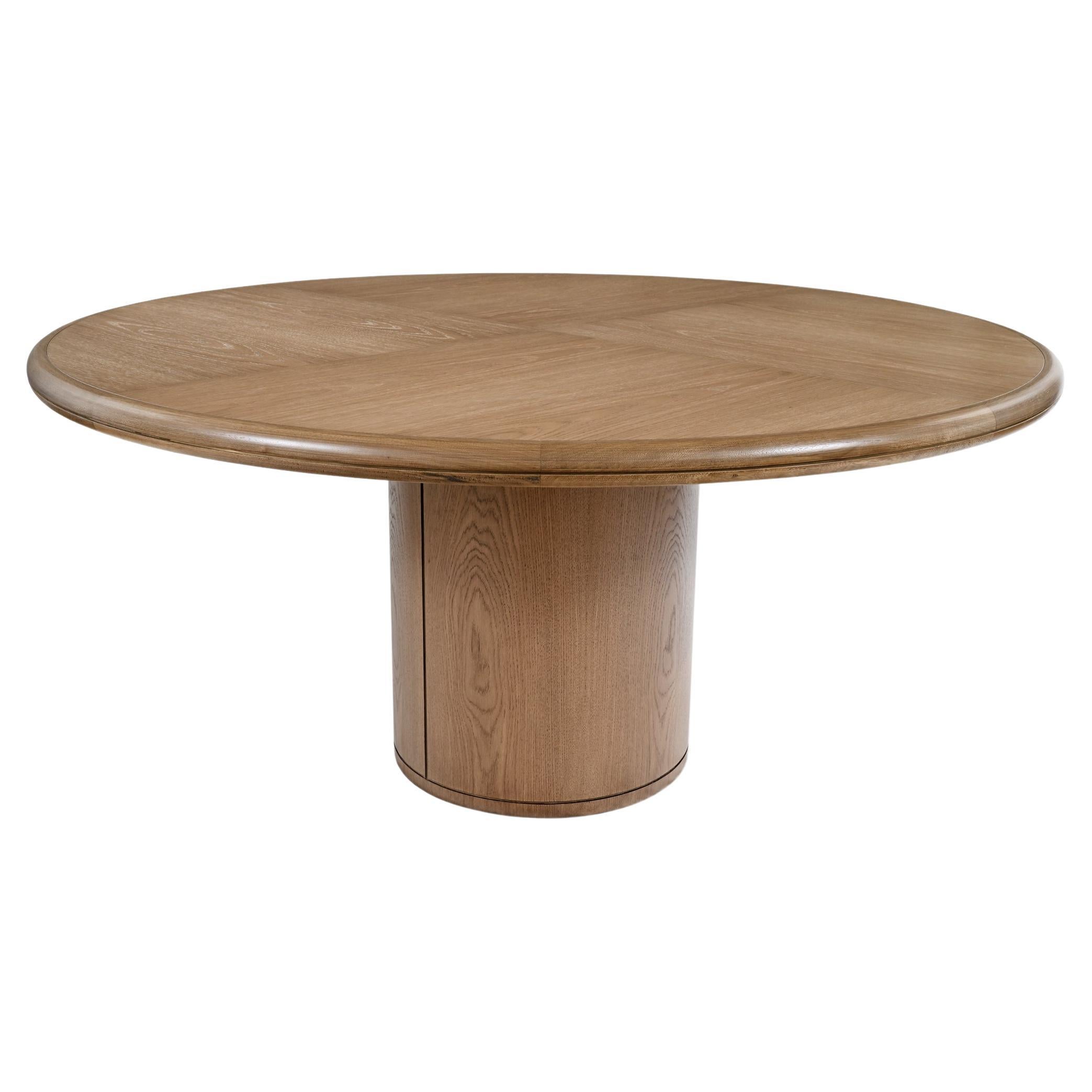 Modern, 21st Century, Oak, Wood, Round, Natural, Moon Dining Table