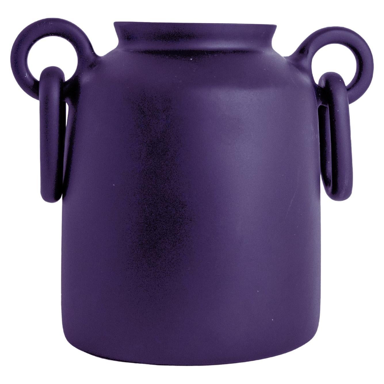 Modern 21st Century "Purple Low Mitla" Resin Vase from Mexico