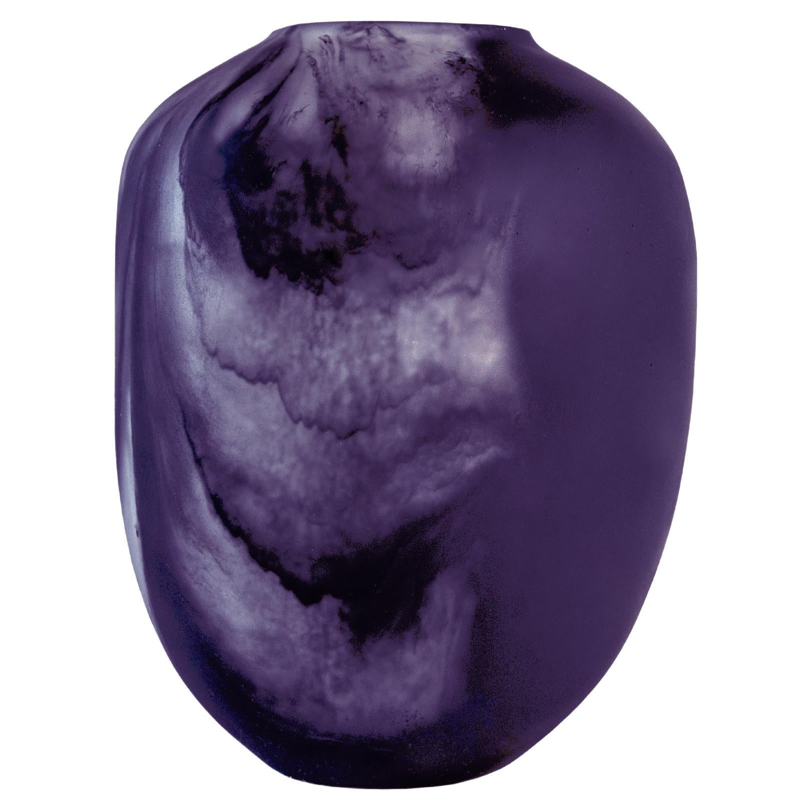 Modern 21st Century "Purple Smoke High Tara" Resin Vase from Mexico For Sale