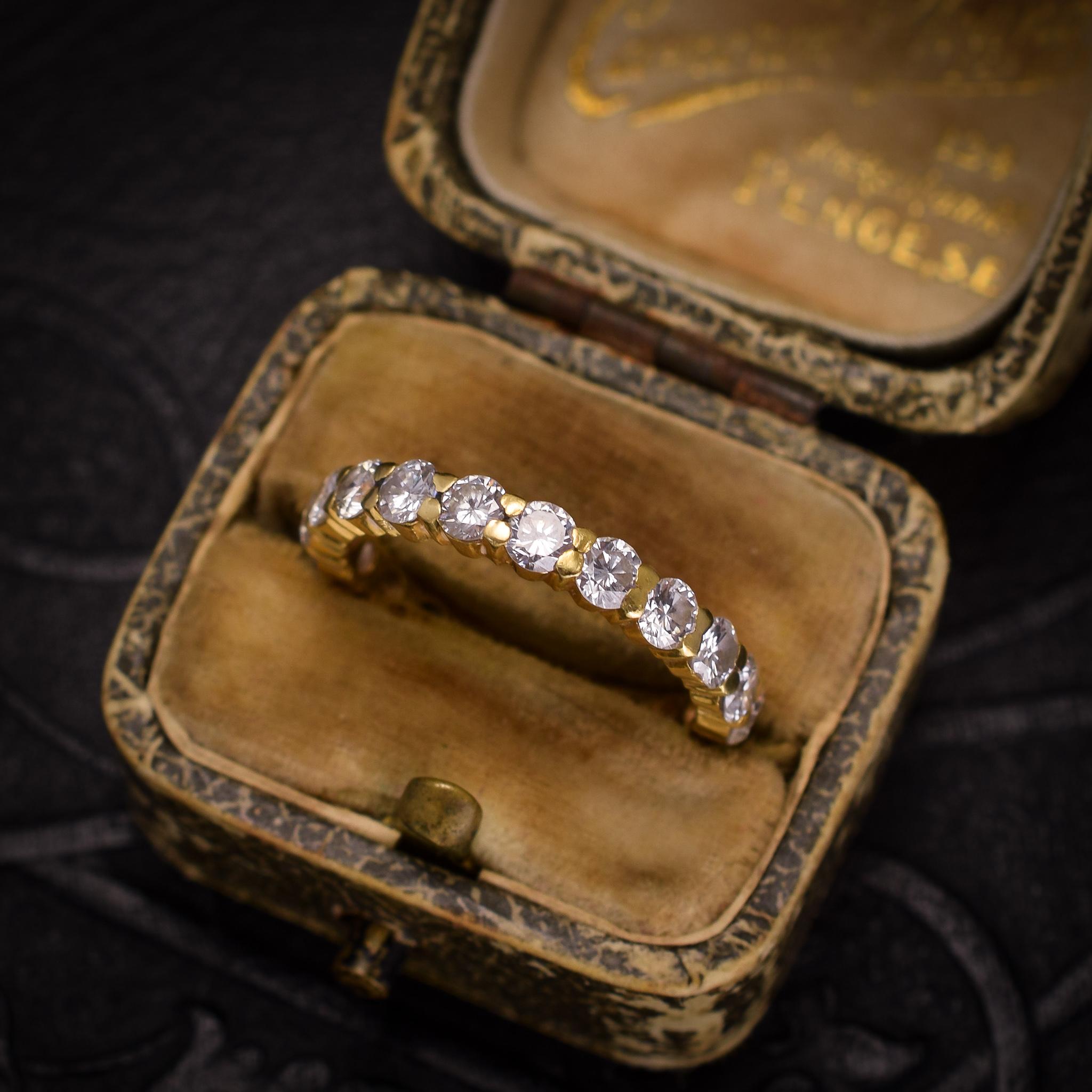 Women's Modern 2.2 Carat Brilliant Cut Diamond Eternity Ring