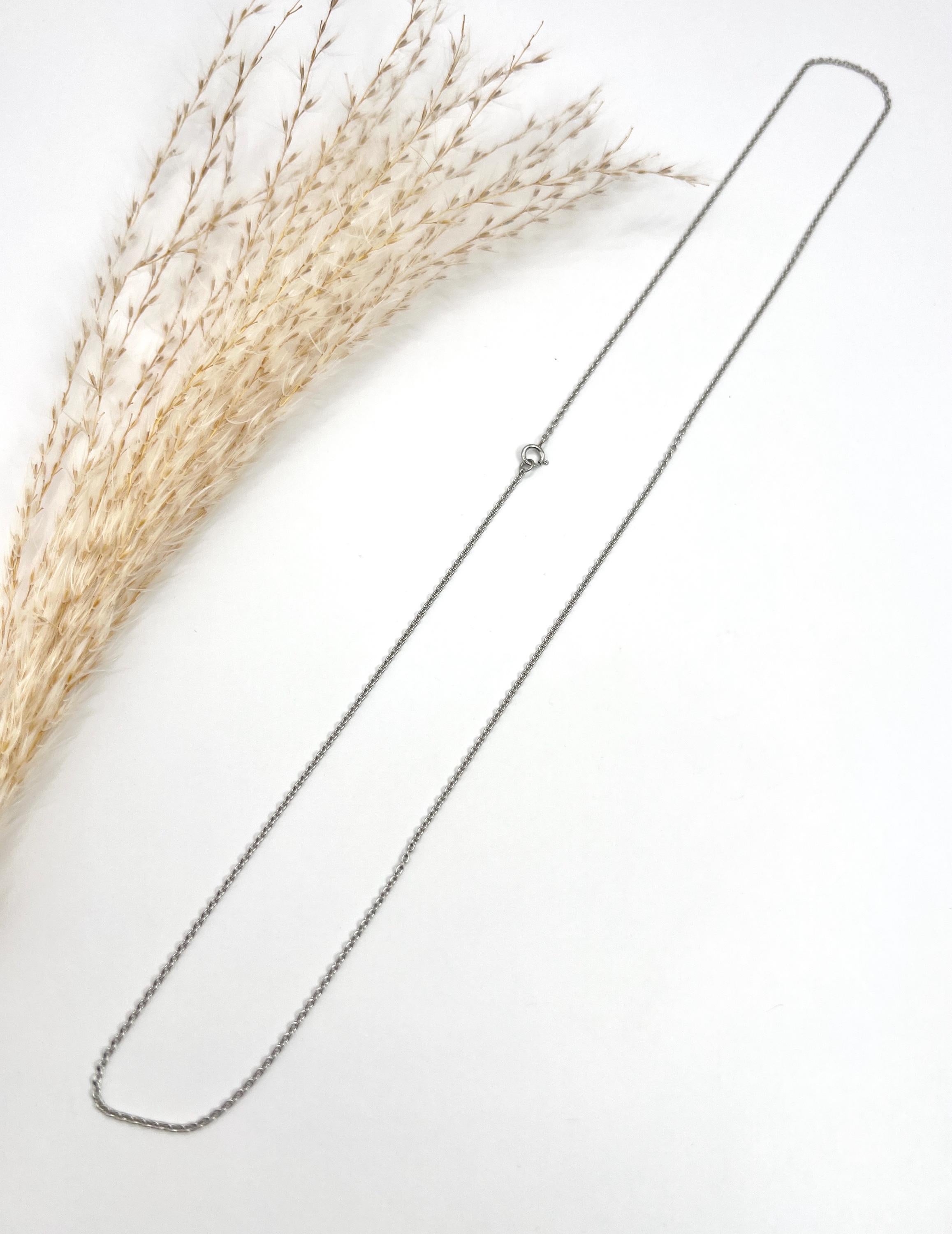Catena moderna da 22 pollici, stampata in platino, A Link con chiusura ad anello con bullone in vendita 7
