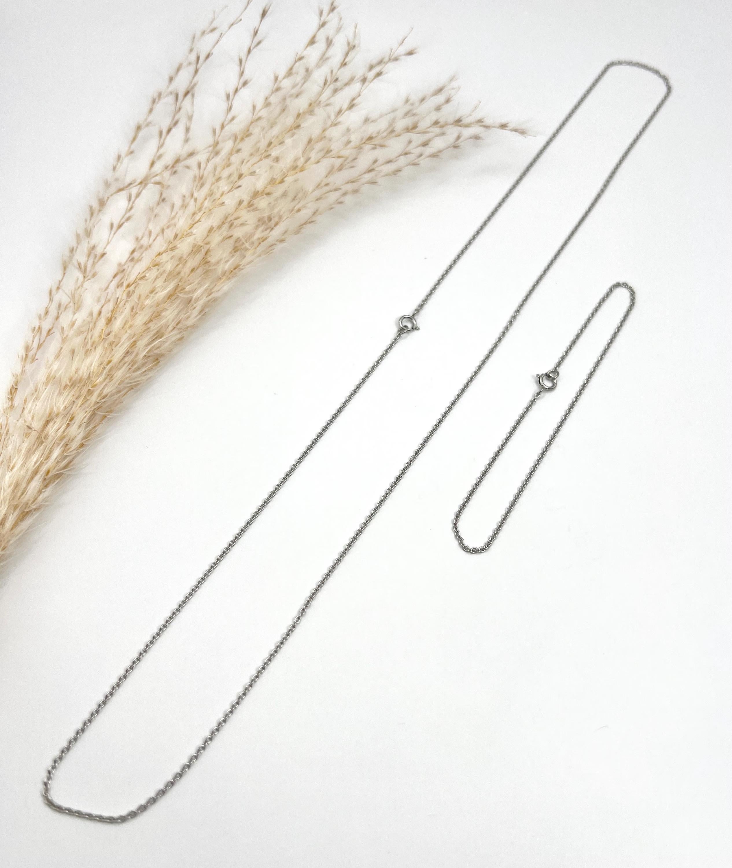 Catena moderna da 22 pollici, stampata in platino, A Link con chiusura ad anello con bullone in vendita 8