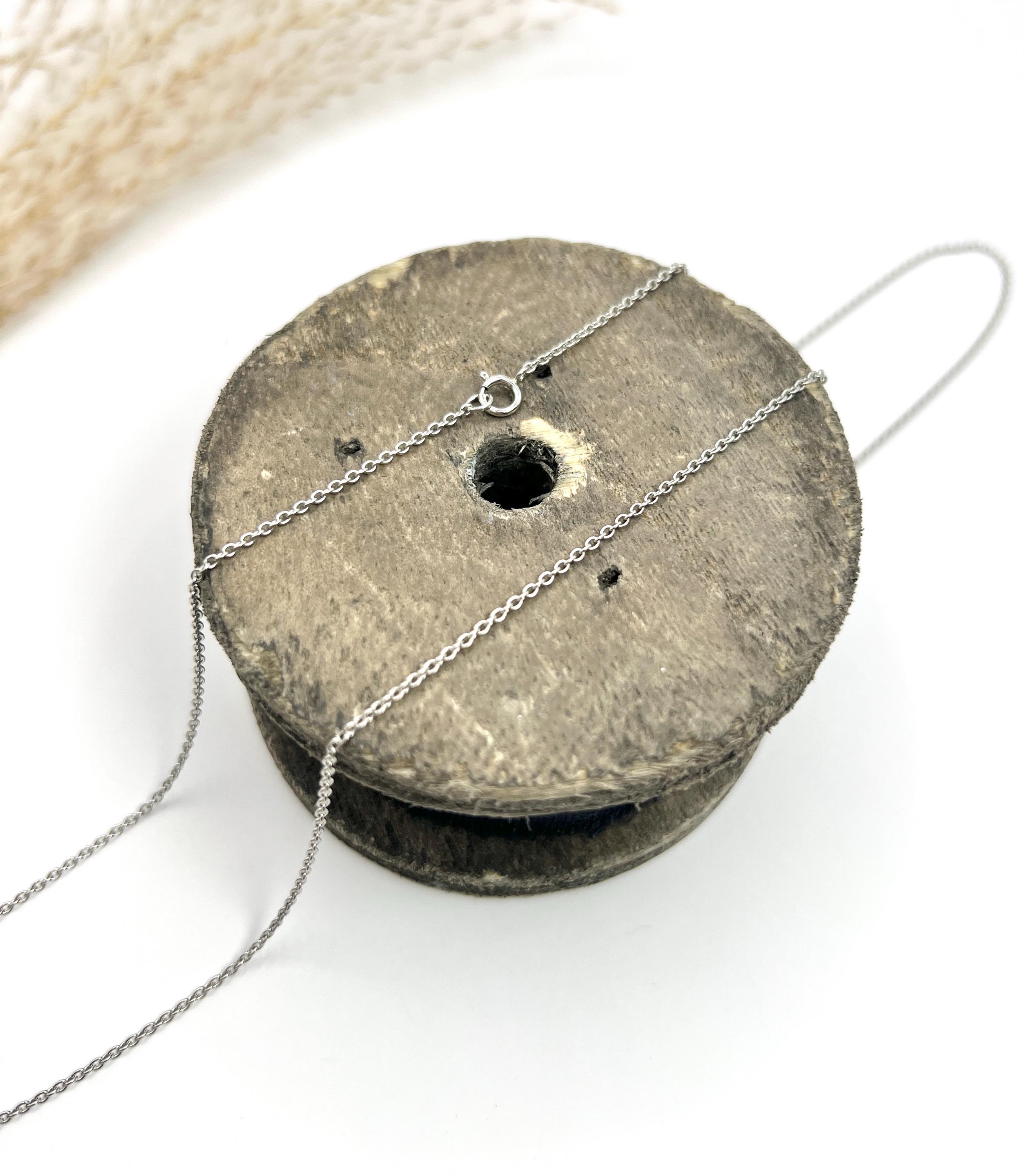 Catena moderna da 22 pollici, stampata in platino, A Link con chiusura ad anello con bullone in vendita 3
