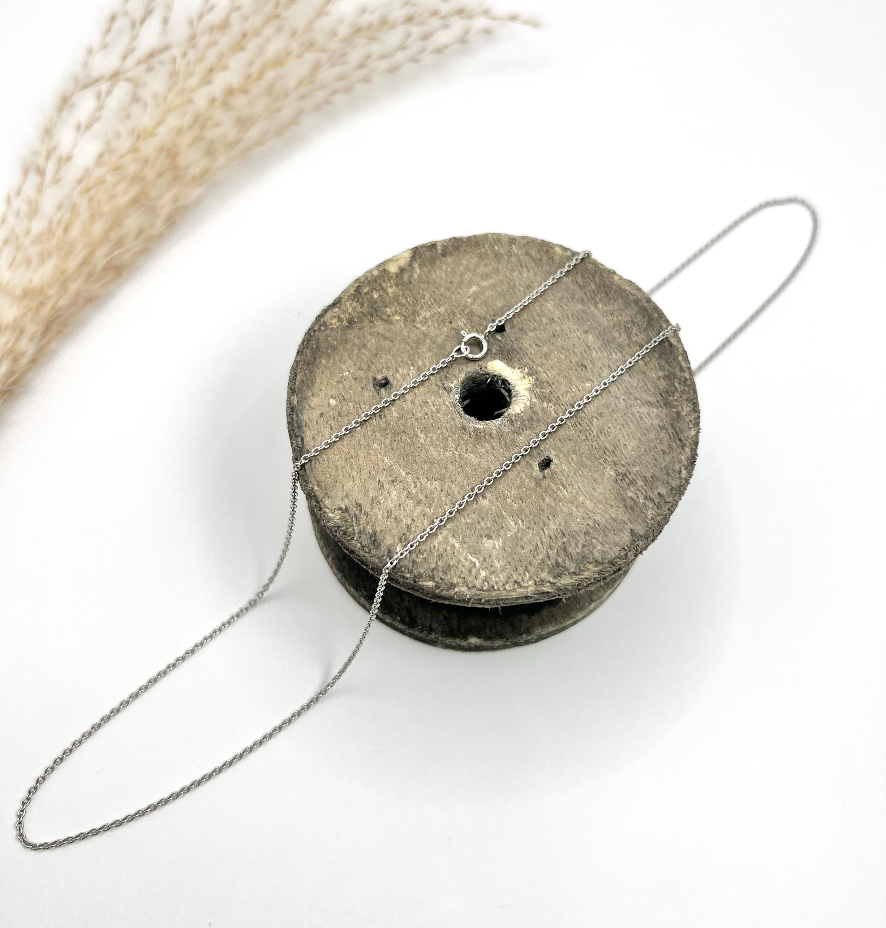 Catena moderna da 22 pollici, stampata in platino, A Link con chiusura ad anello con bullone in vendita 6