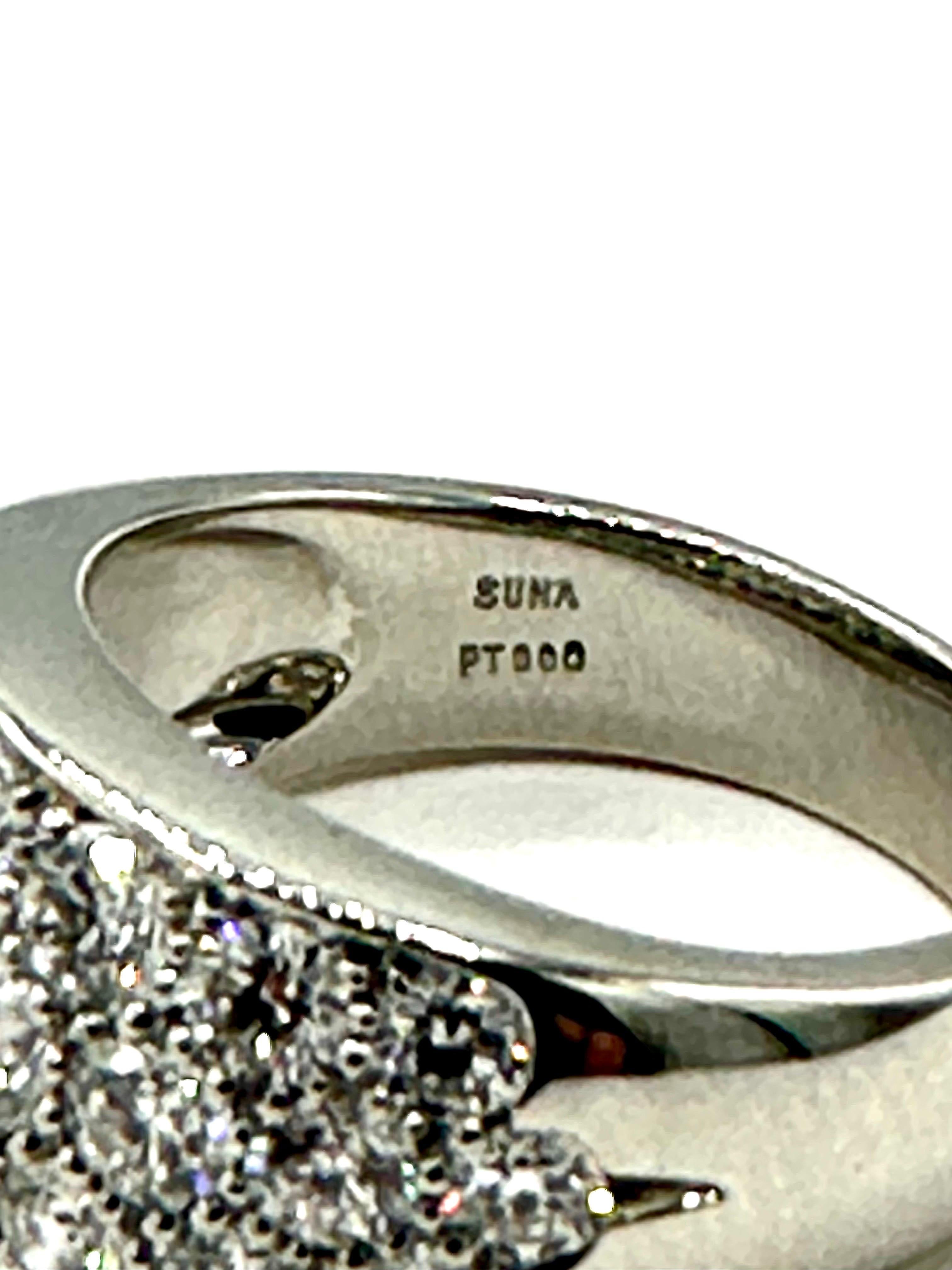 Women's or Men's Modern 2.20 Carat Round Brilliant Diamond and Platinum Wide Band Ring