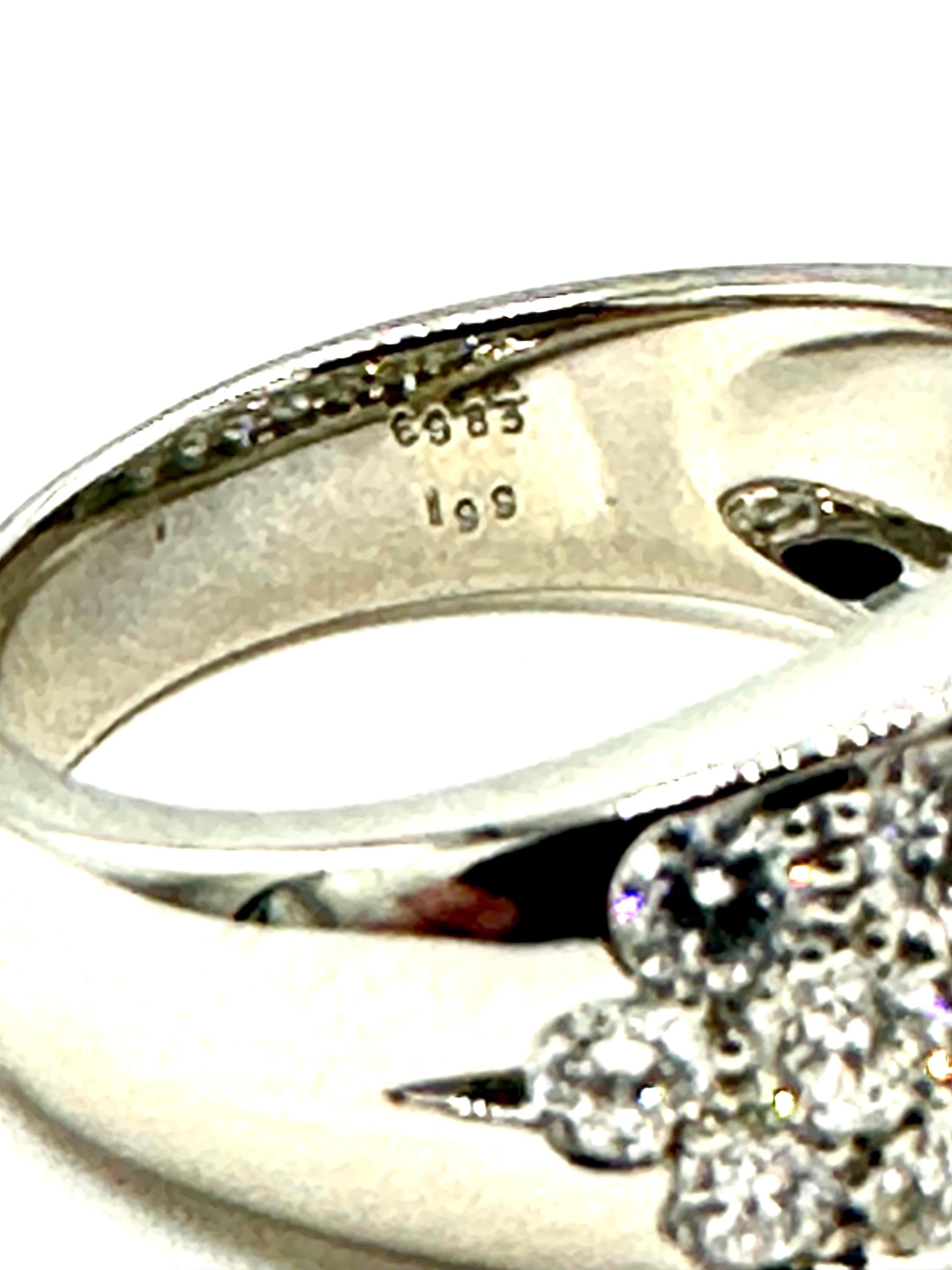 Modern 2.20 Carat Round Brilliant Diamond and Platinum Wide Band Ring 1