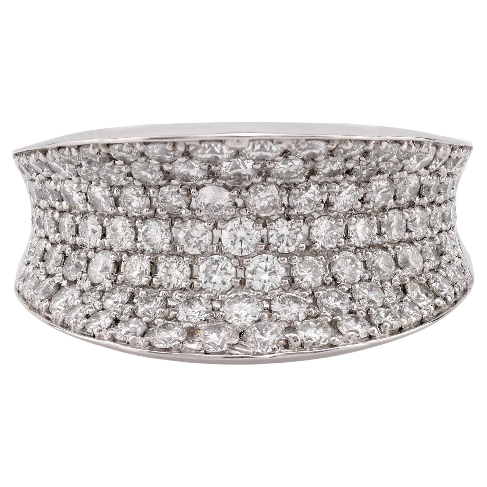 Modern 2.28 carat total weight diamond platinum cocktail ring