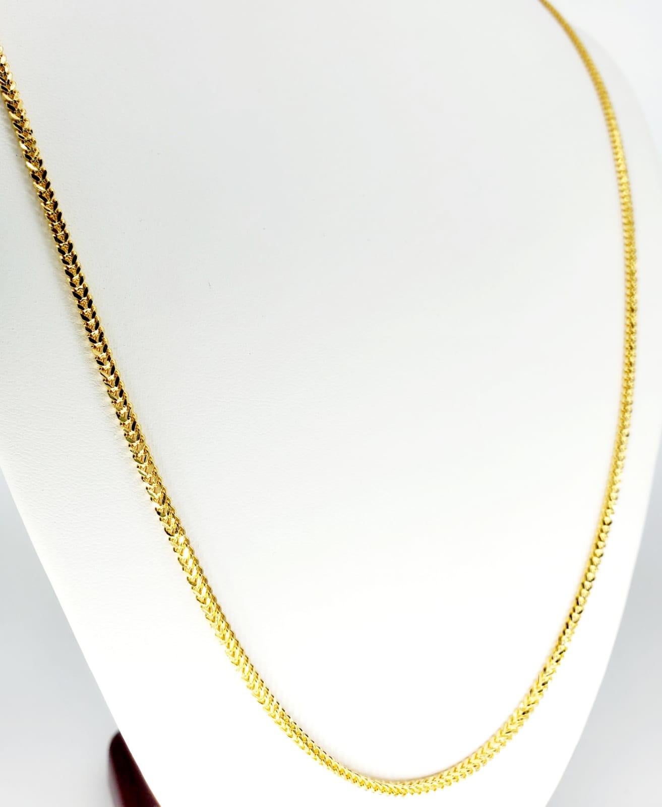 22k yellow gold ladies fancy bi-colour chain necklace 18 inch 6.2 grams