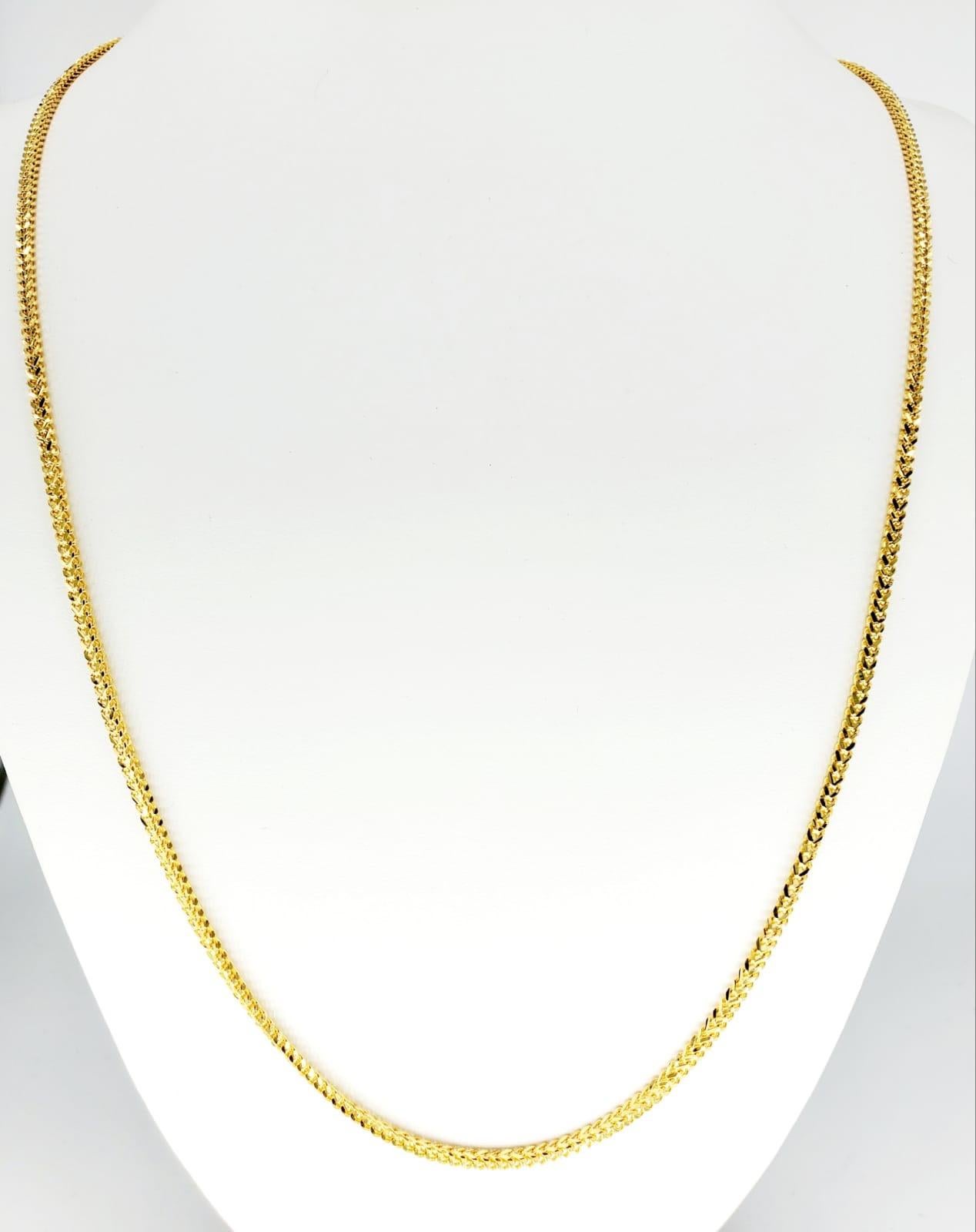 Women's or Men's Modern 22 Karat Franco Link Chain with Rare Lobster Lock 916