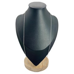 Modern 23 3/4 Inch Platinum Stamped, Trace Link Chain with Bolt Ring Clasp