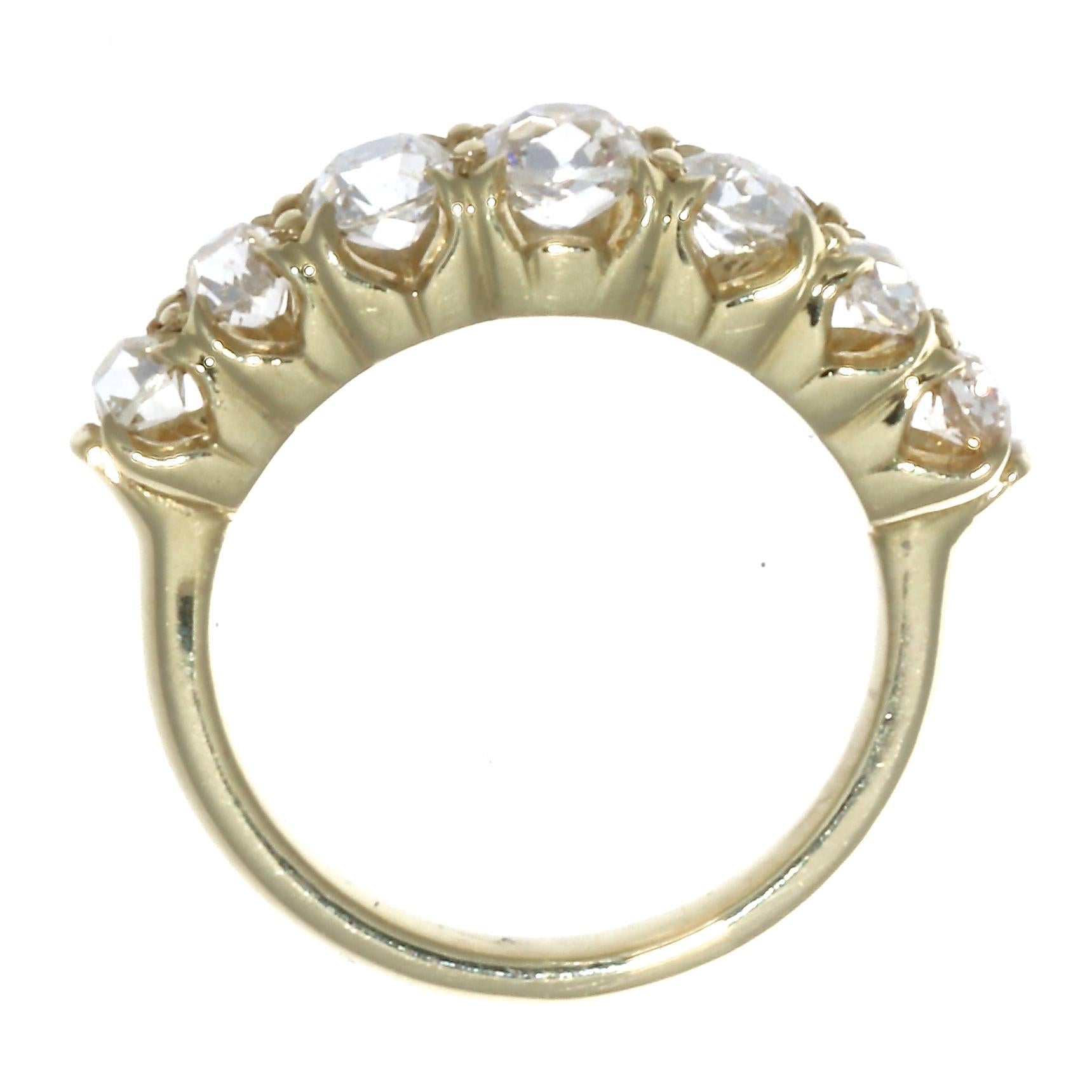 Women's 2.42 Carat Old Mine Cut Diamond 18 Karat Gold Ring