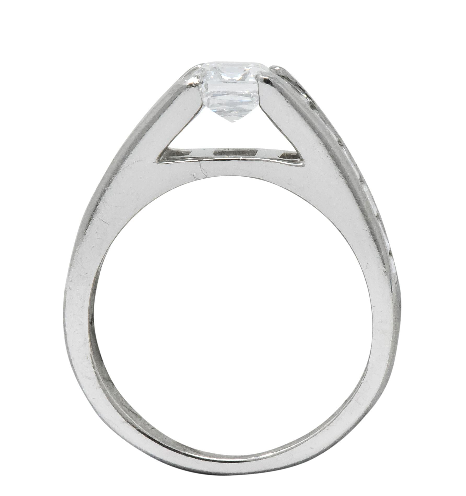 Modern 2.52 Carat Crisscut Diamond Platinum Engagement Ring GIA 2