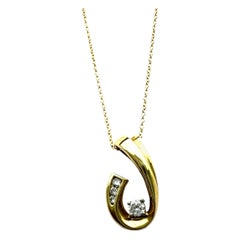 Modern .25ct Diamond Slide Pendant 14 Karat Yellow Gold