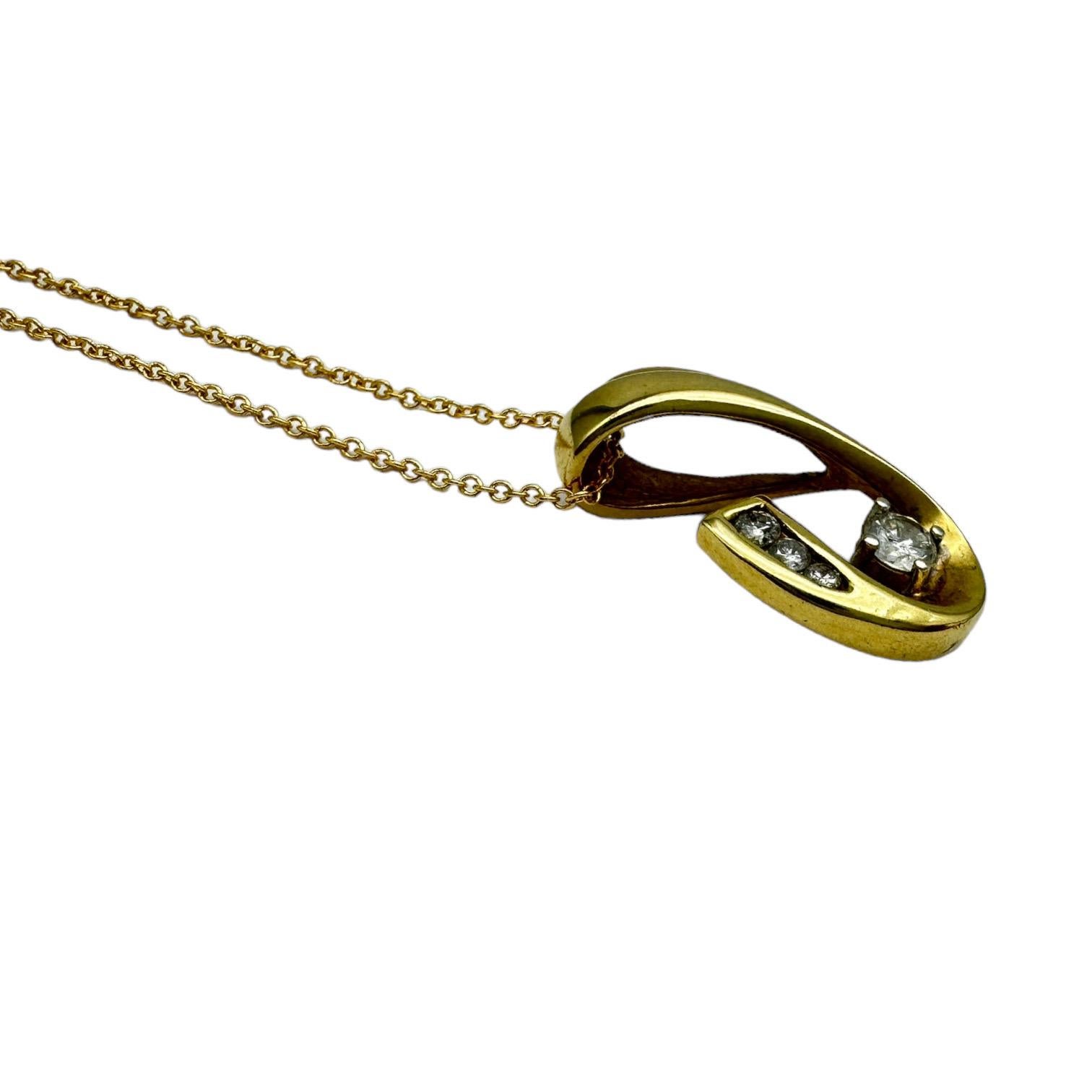Modern .25ct Diamond Gelbgold Anhänger Slide Pendant 14 Karat (Zeitgenössisch)